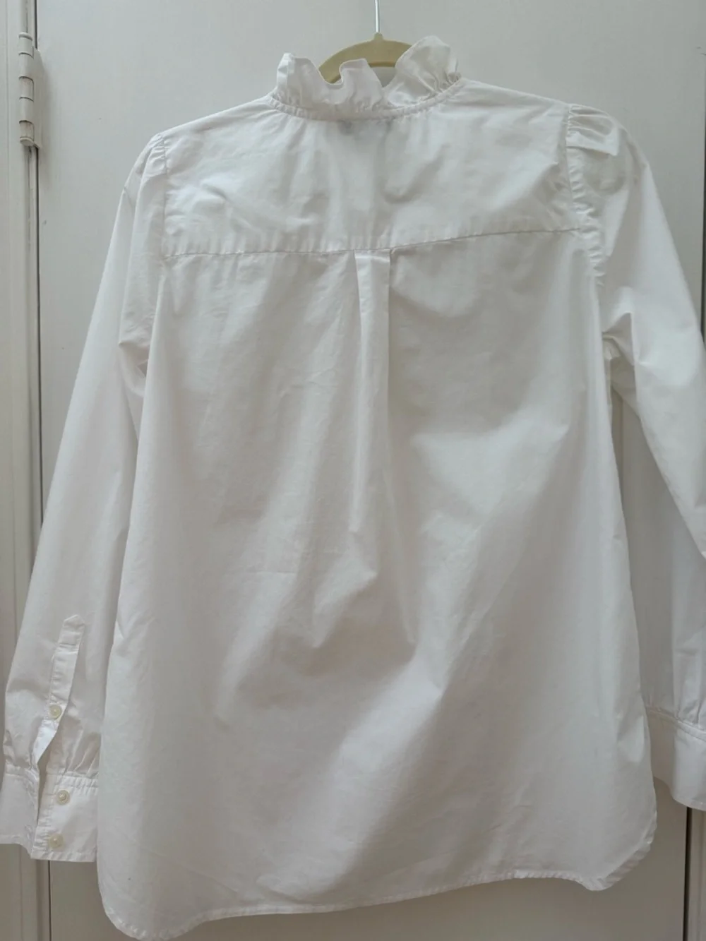 J. Crew White Ruffle Collar Popover Shirt, Size S - Picture 3 of 7
